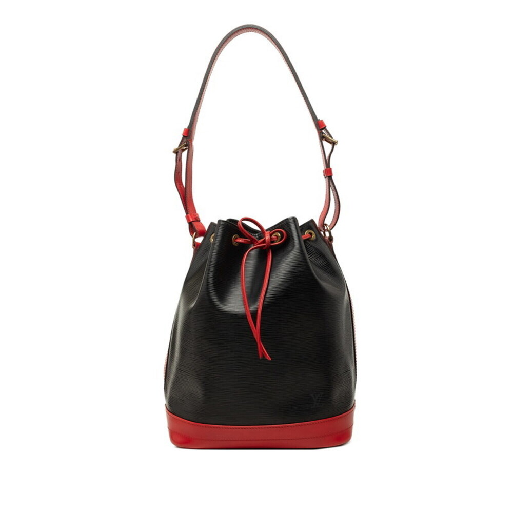 Louis Vuitton Epi Noe One-Shoulder Bag M44017 Noir Castilian Red Leather Wome...